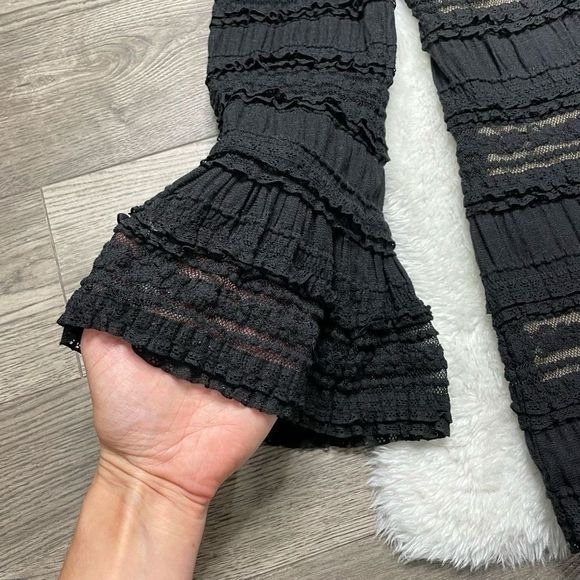 Max Studio Black Lace Stretchy Long Sleeve Lined Elegant - Picture 2 of 9